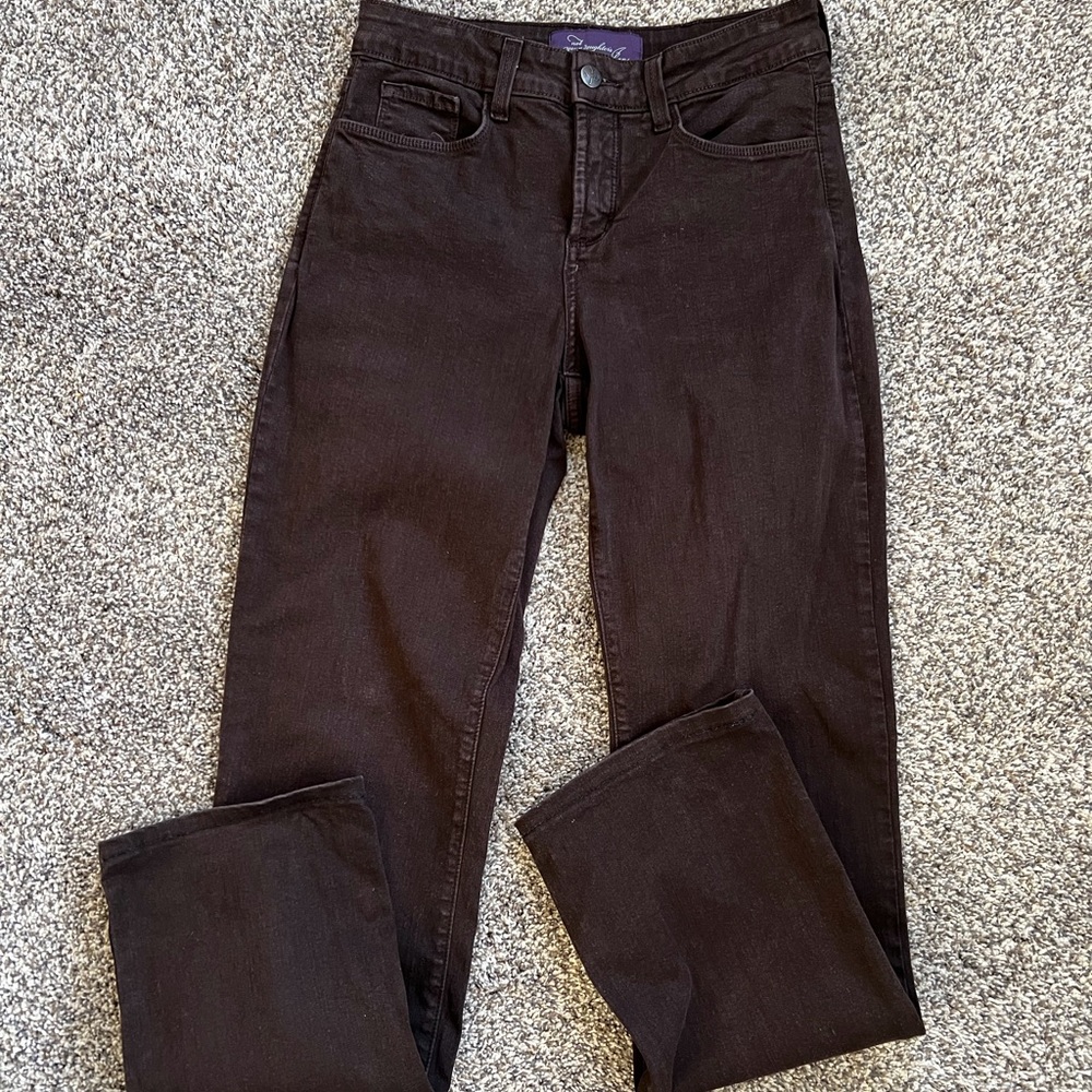NYDJ DistressedBlack Embellished Pocket Jeans